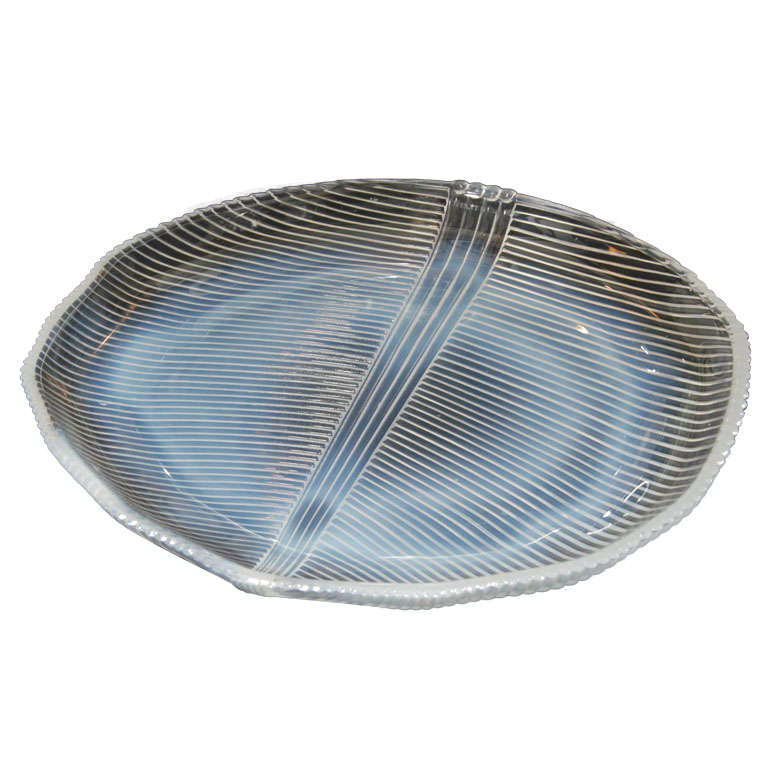 Tiffany & Co. Iridescent Murano Glass Leaf Plate